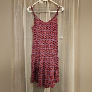 Mudd Strappy Geometric Sundress Red and Blue Size M